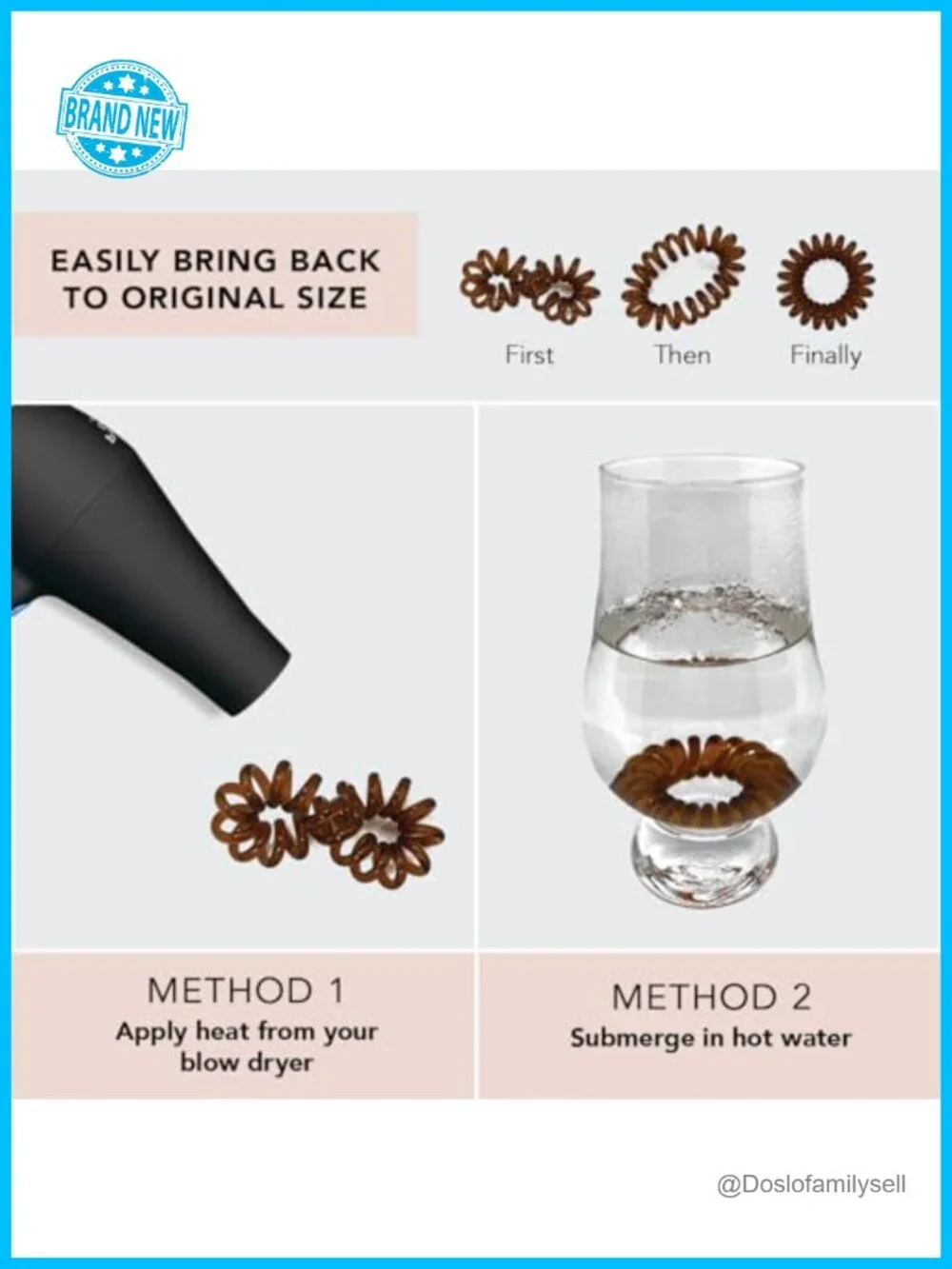 Spiral Hair Ties No Damage, Creaseless Ponytail Holders for Thick and Thin Hair